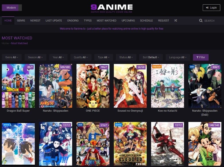 9 Trang web phát trực tuyến Anime