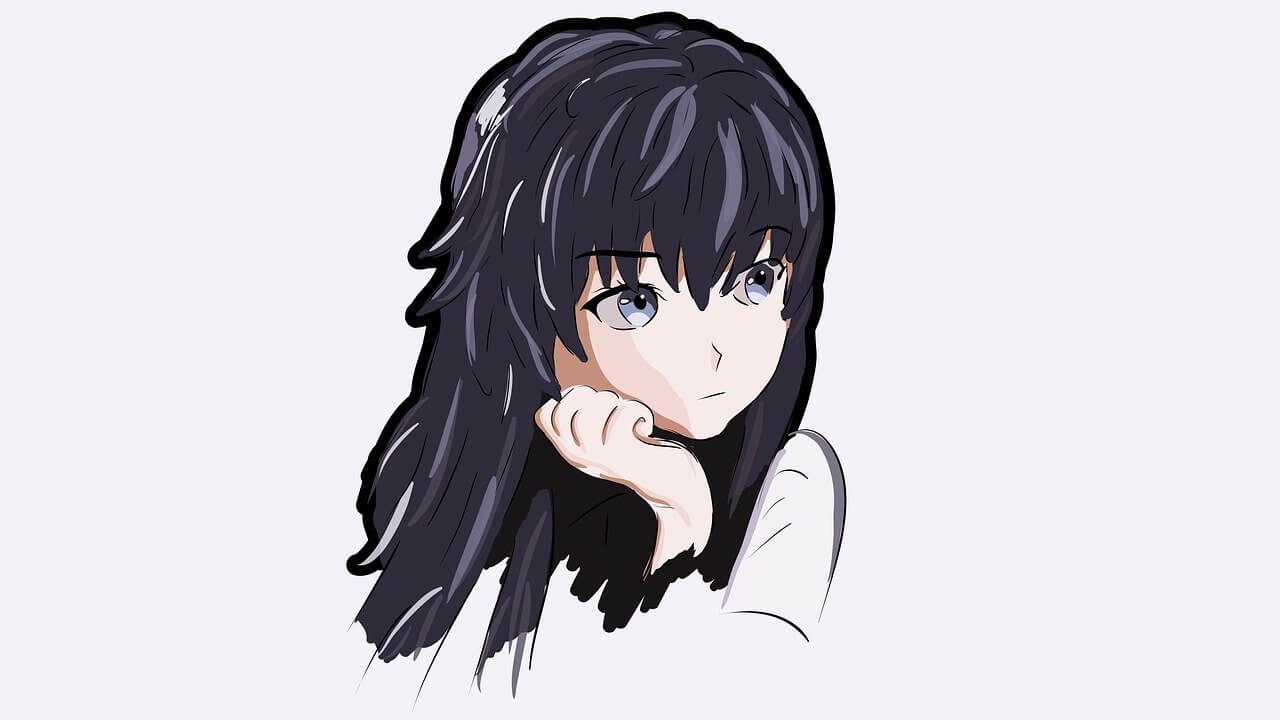 Cute Anime Girl Black Hair