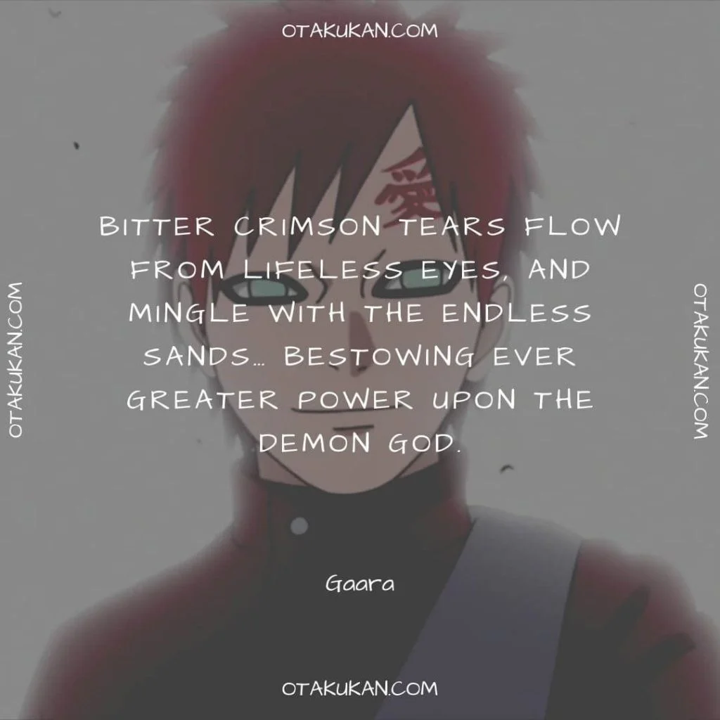 Bitter crimson tears flow from lifeless eyes, and mingle with the endless sands… Bestowing ever greater power upon the demon god