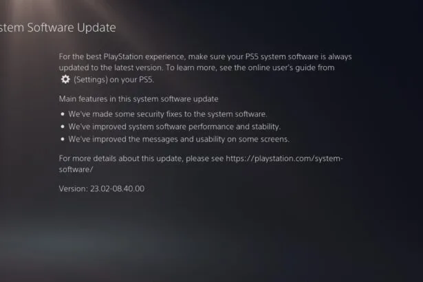 PS5 Firmware Update