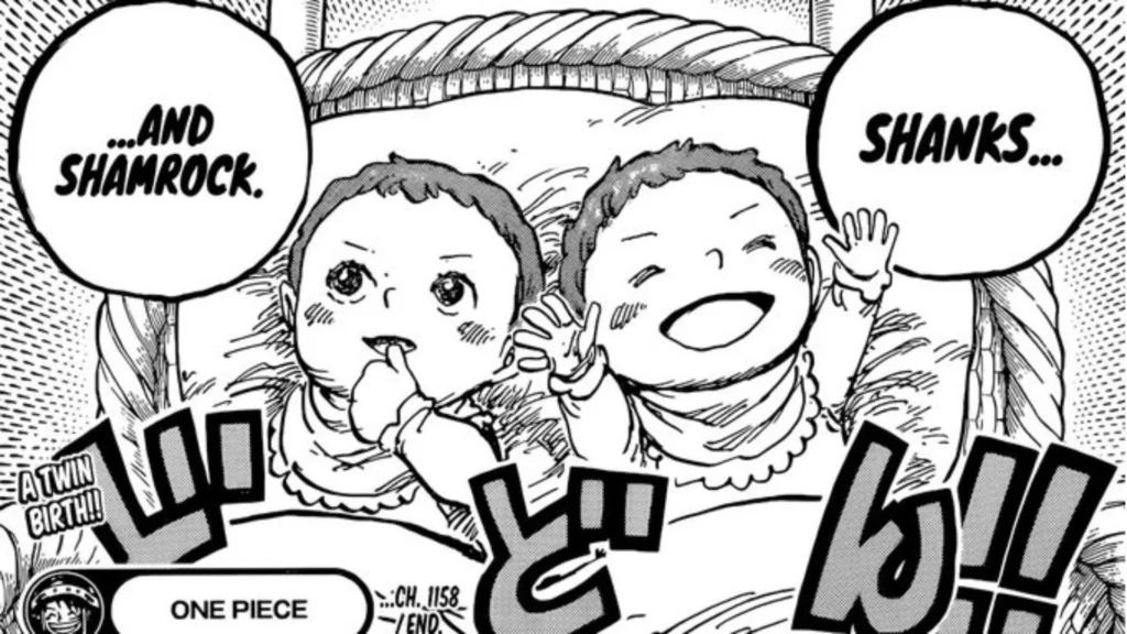 Shanks and Shamrock as babies, as seen in One Piece manga