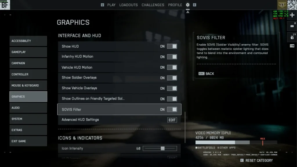 SOVIS Filter in Battlefield 6 Setting