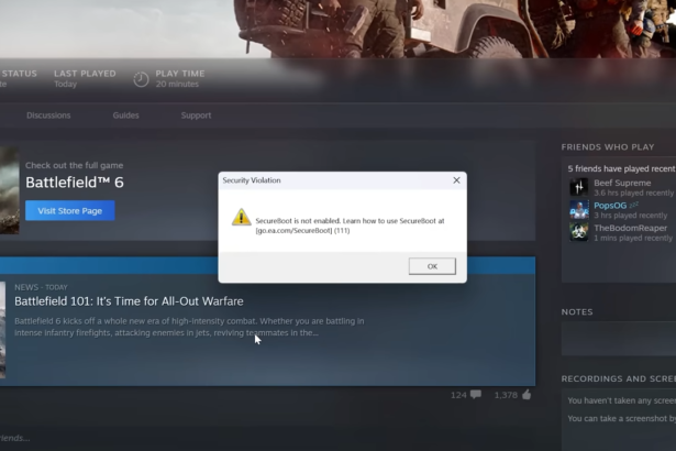 Enable Secure Boot in BIOS for Battlefield 6
